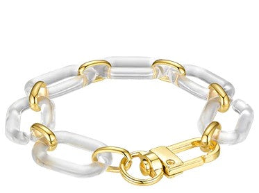 See-Thru Clear Chain Link Bracelet (Gold)