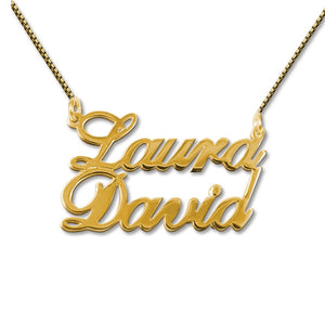 My Name Necklace Gold Carrie Two Names Necklace