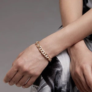 Pretty Bi$h Chain Link Crystal Bracelet (Gold)
