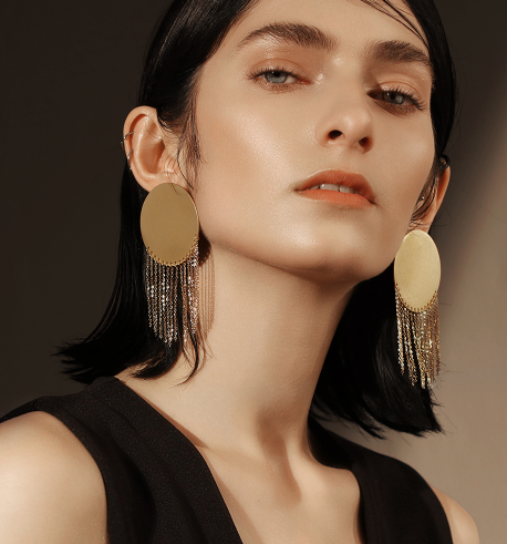 Fringe Benefits Gold Tassel Statement Earrings