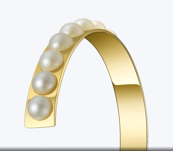 Clutch The Pearls Pearl Hoop Gold Earrings