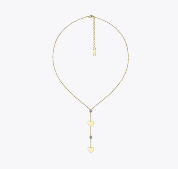 Heart Of Gold Y Heart Necklace (Gold)