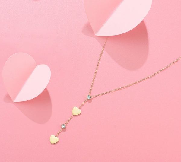 Heart Of Gold Y Heart Necklace (Gold)