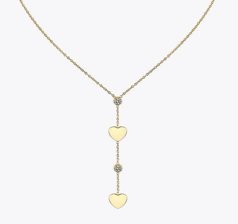 Heart Of Gold Y Heart Necklace (Gold)