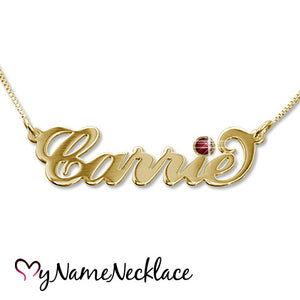 My Name Necklace Gold Carrie Necklace Swarovski