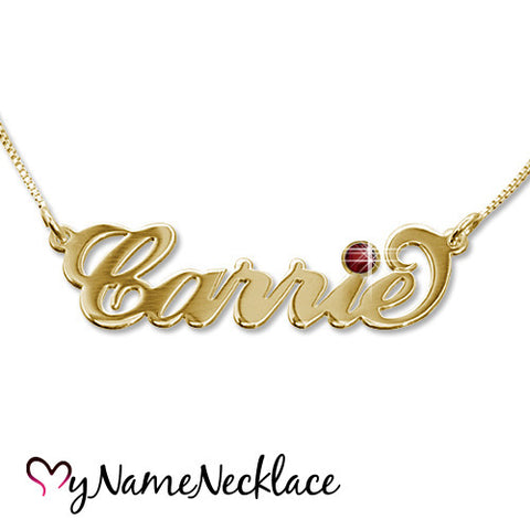 My Name Necklace Gold Carrie Necklace Swarovski